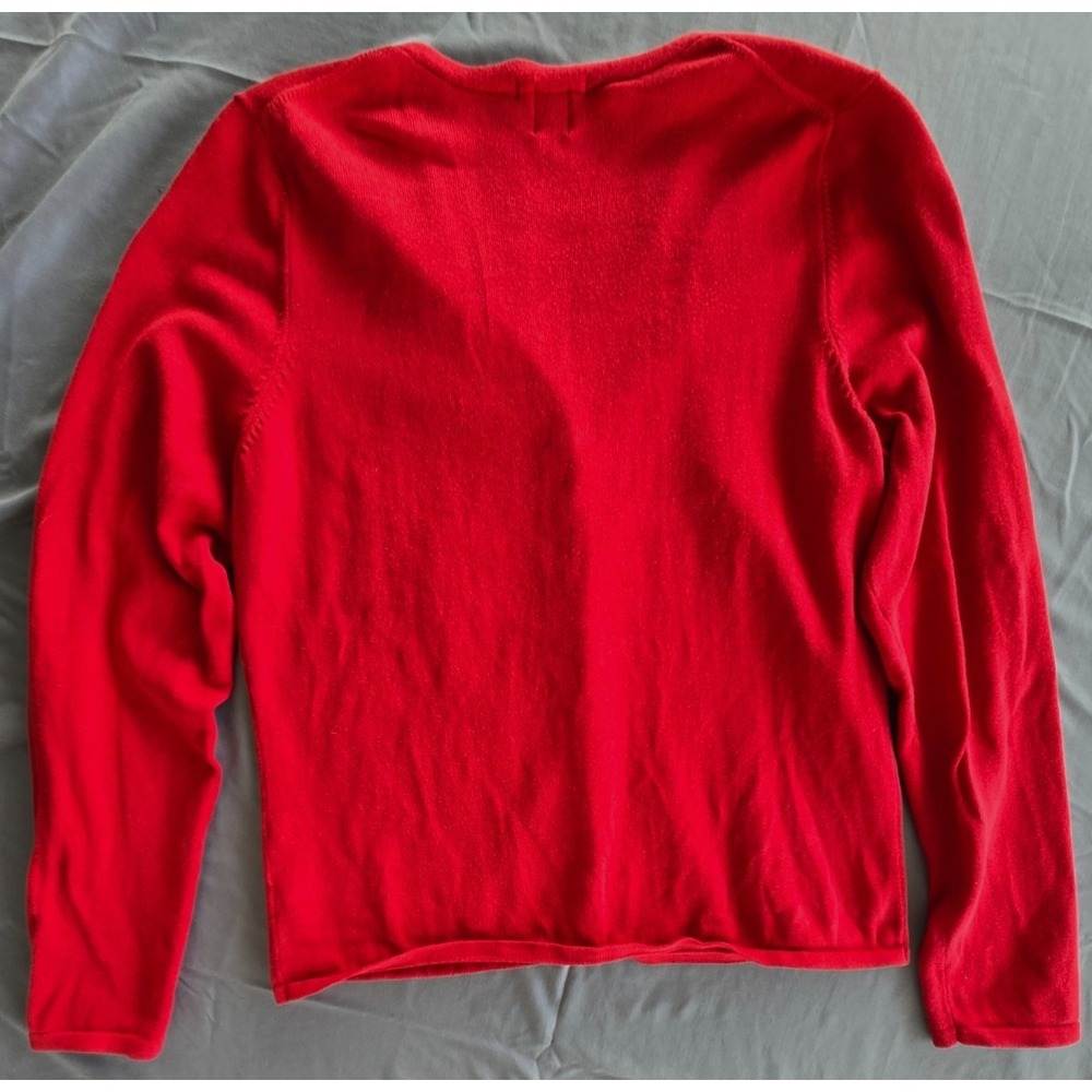 Vintage GAP Stretch Red Cardigan Sweater Soft Women L Y2K Preppy Quiet Luxury - Picture 7 of 16